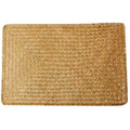 Rectangular placemat of flat woven natural bamboo slats in a Japanese style