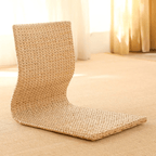 Low legless floor chair hand woven in rattan and wicker in a Japanese style