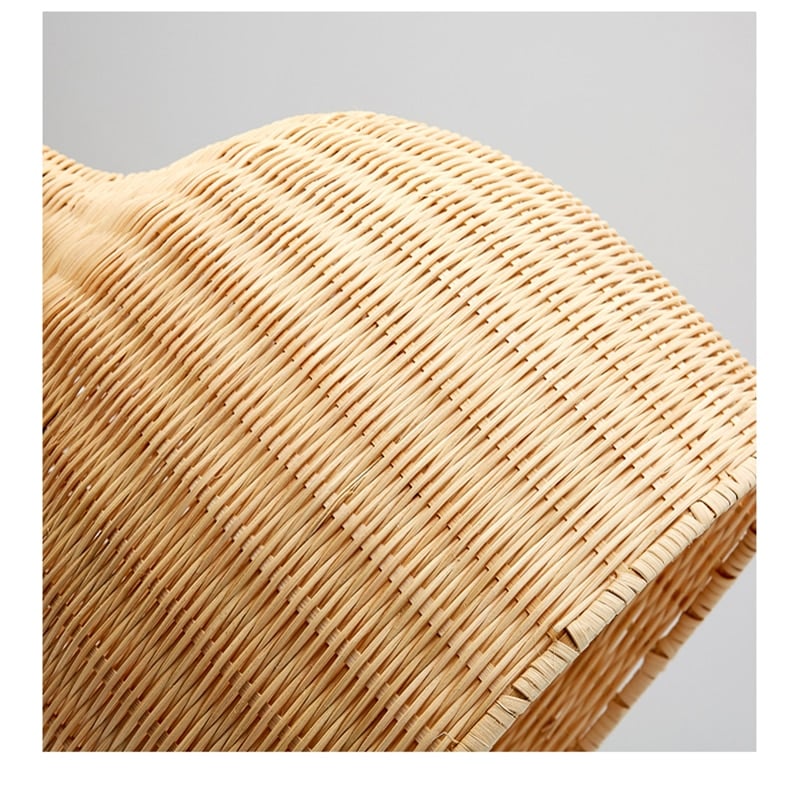 Japanese style openwork pendant light hand woven in natural rattan and bamboo