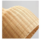 Japanese style openwork pendant light hand woven in natural rattan and bamboo