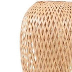 Tall lantern shaped lamp shade hand woven in natural rattan
