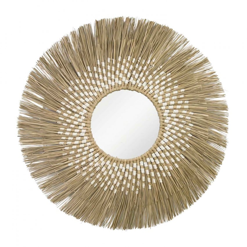 A Hand Woven Sunburst Mirror