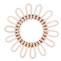 Wide looped petals in light rattan.