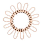 Wide looped petals in light rattan.