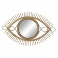 Large eye shaped rattan mirror with rays