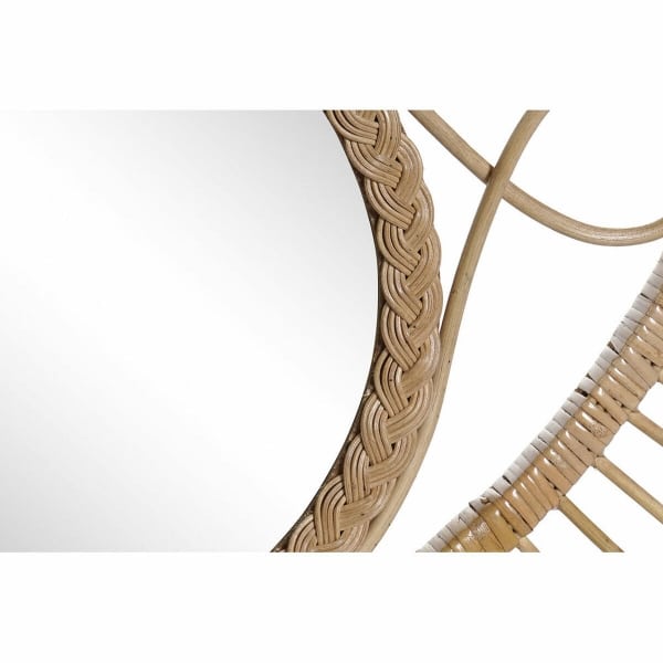 Large eye shaped rattan mirror with rays