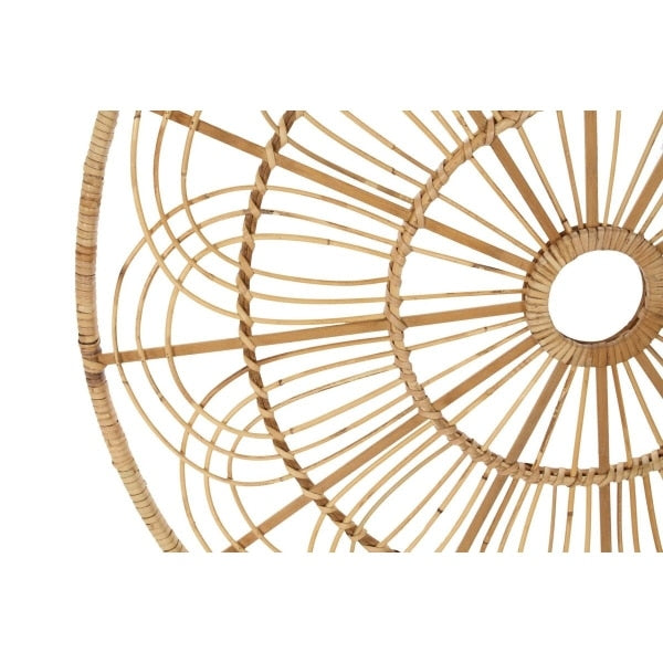 Large round rattan rosette wall decor