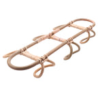 Round hand woven light rattan wall hook with three hooks