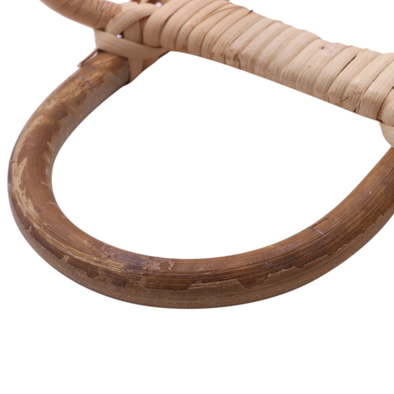 Round hand woven light rattan wall hook with three hooks
