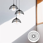 Small flared lotus leaf lamp shade hand woven in natural rattan
