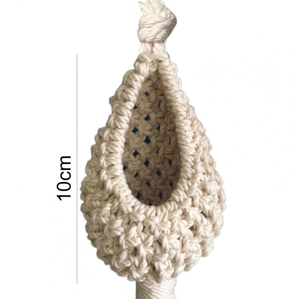 Cotton macrame hanging plant baskets with air plants