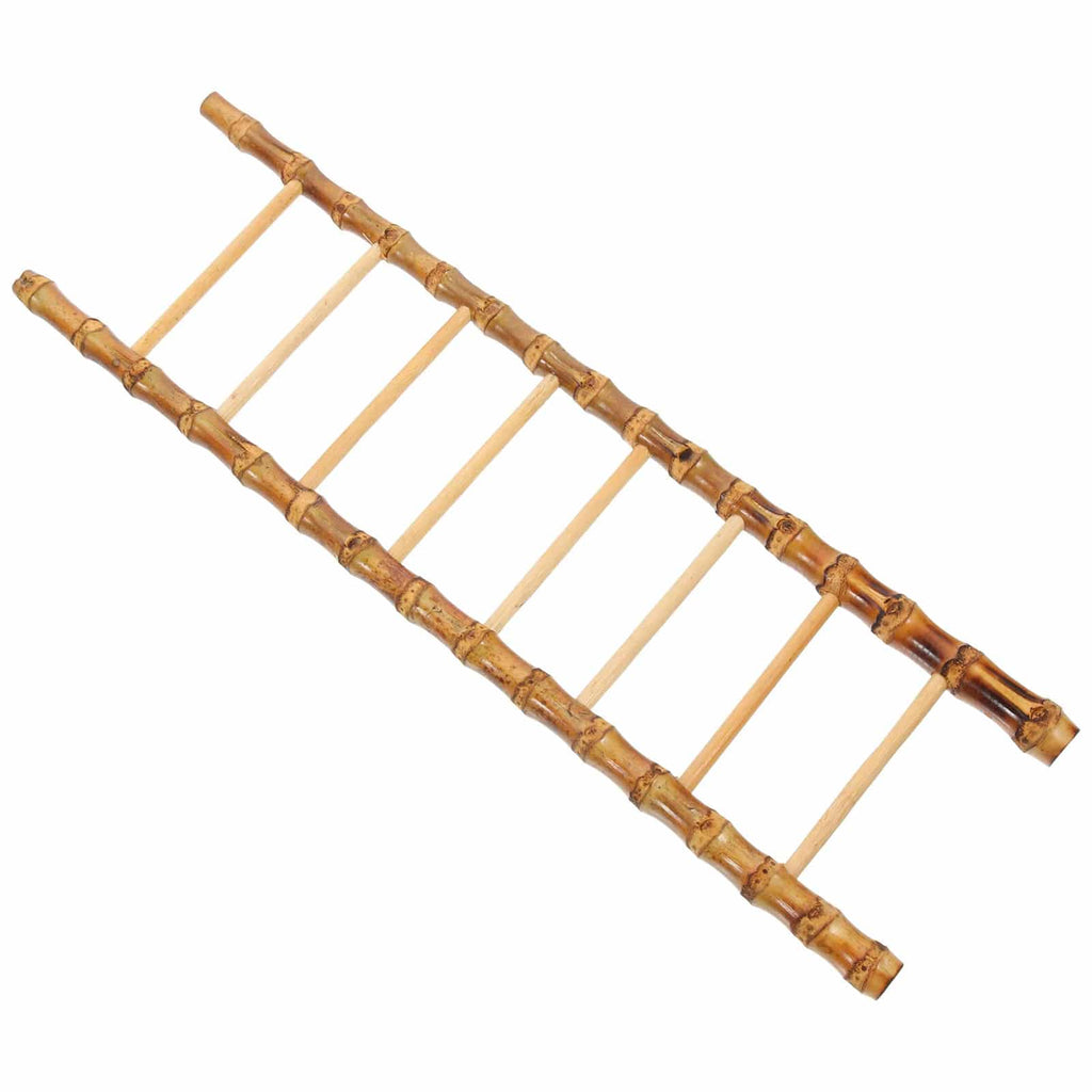 Small decorative bamboo ladder with hand tied rungs