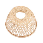 Round minimalist lamp shade hand woven in beige rattan