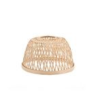 Round minimalist lamp shade hand woven in beige rattan