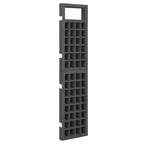 Folding slatted room divider in matte black fir wood