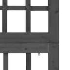 Folding slatted room divider in matte black fir wood