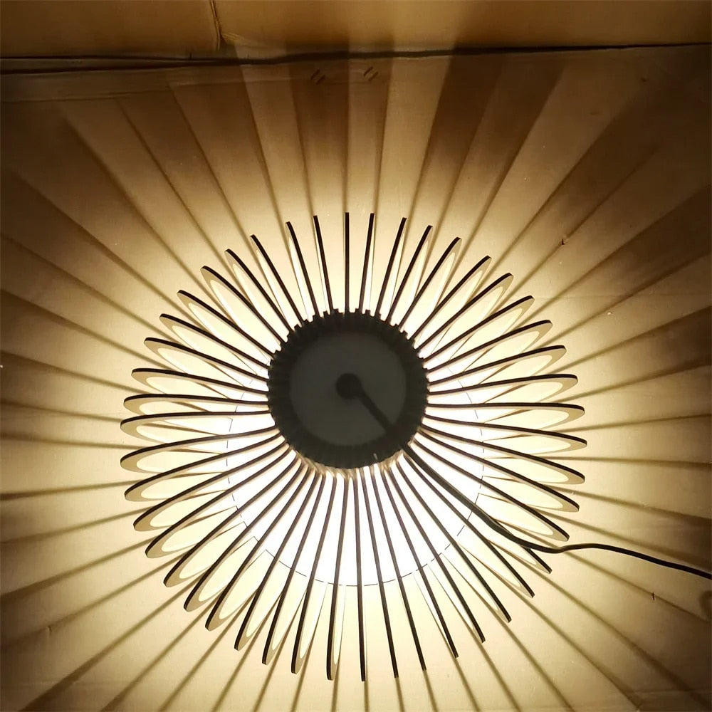 A Wood Chandelier That Sets the Mood