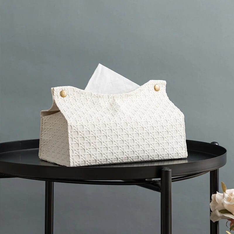Natural Rattan and Faux Leather