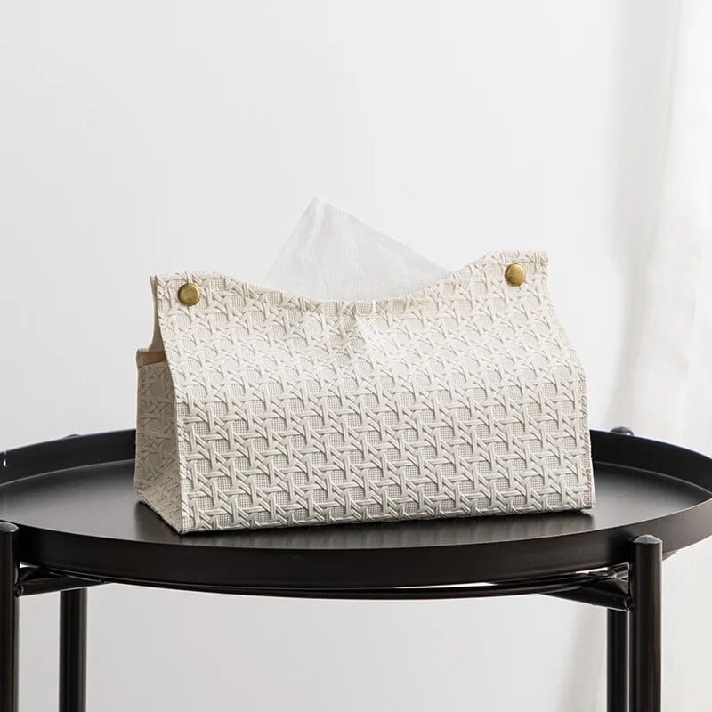 Natural Rattan Meets Faux Leather