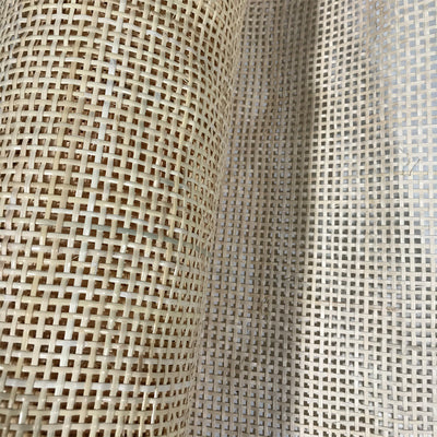 Roll of natural open weave rattan cane webbing