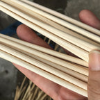Coil of natural rattan reed core for caning and basketry