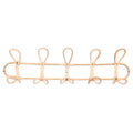 Round hand woven natural rattan wall hook with five hooks