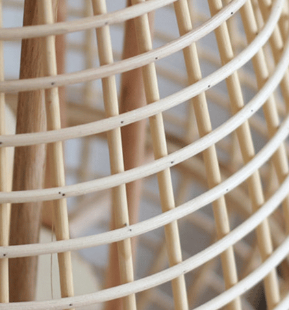 Hand woven natural rattan lantern with delicate openwork