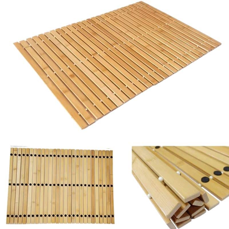 Natural bamboo mosaic mat that rolls up