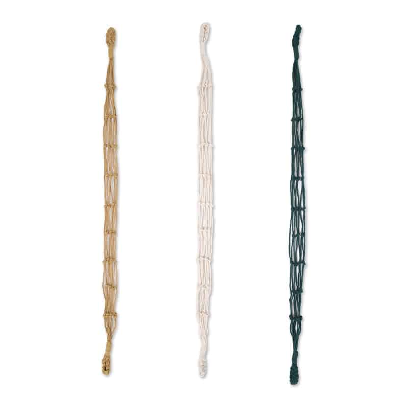 Long hanging holder knotted by hand in natural fiber rope