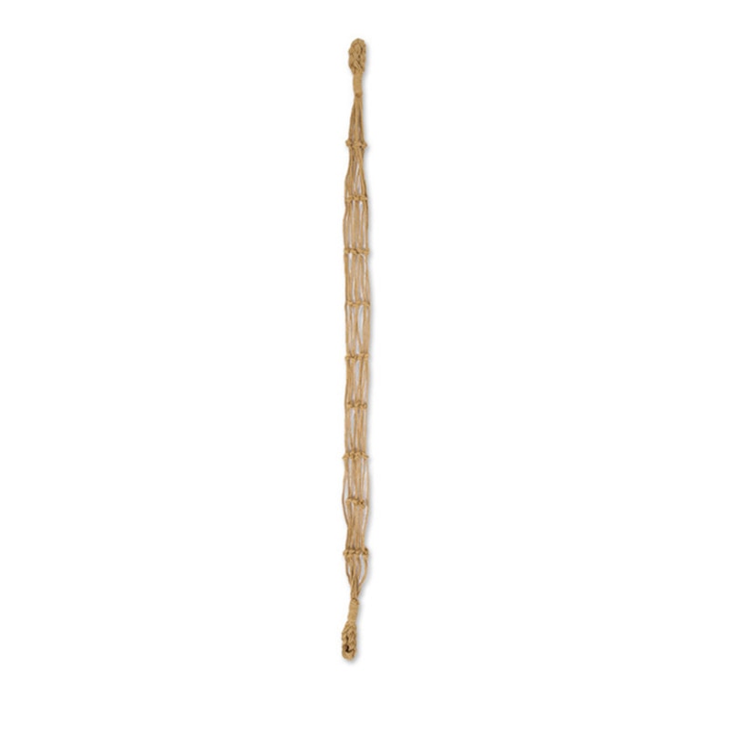 Long hanging holder knotted by hand in natural fiber rope