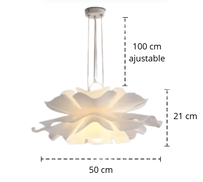 Modern Nordic pendant light with curved white acrylic petals like an opening bud