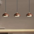 Nordic pendant light in natural wood with an acrylic diffuser