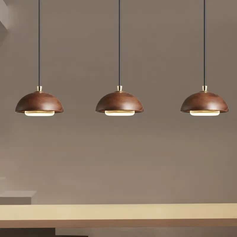 Nordic pendant light in natural wood with an acrylic diffuser
