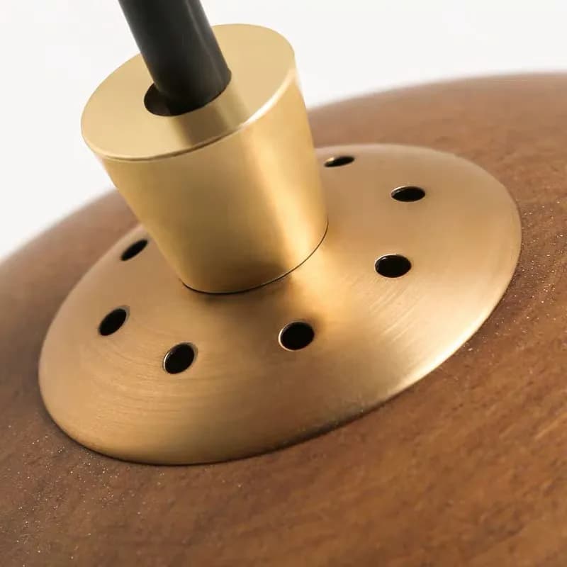Nordic pendant light in natural wood with an acrylic diffuser