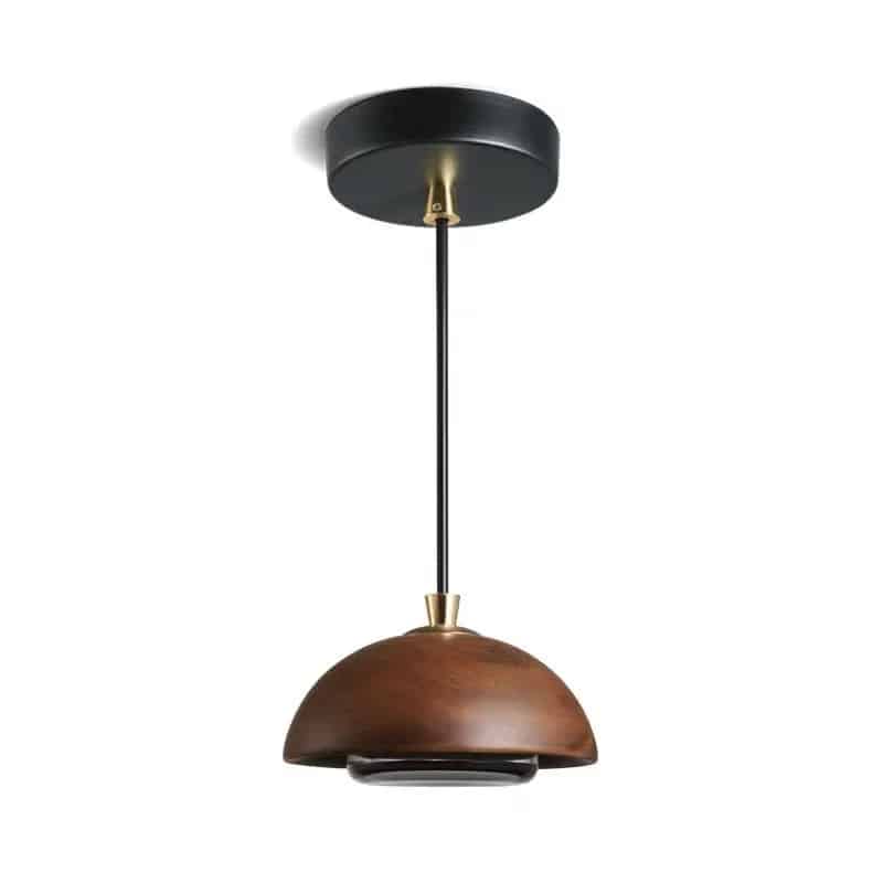 Nordic pendant light in natural wood with an acrylic diffuser