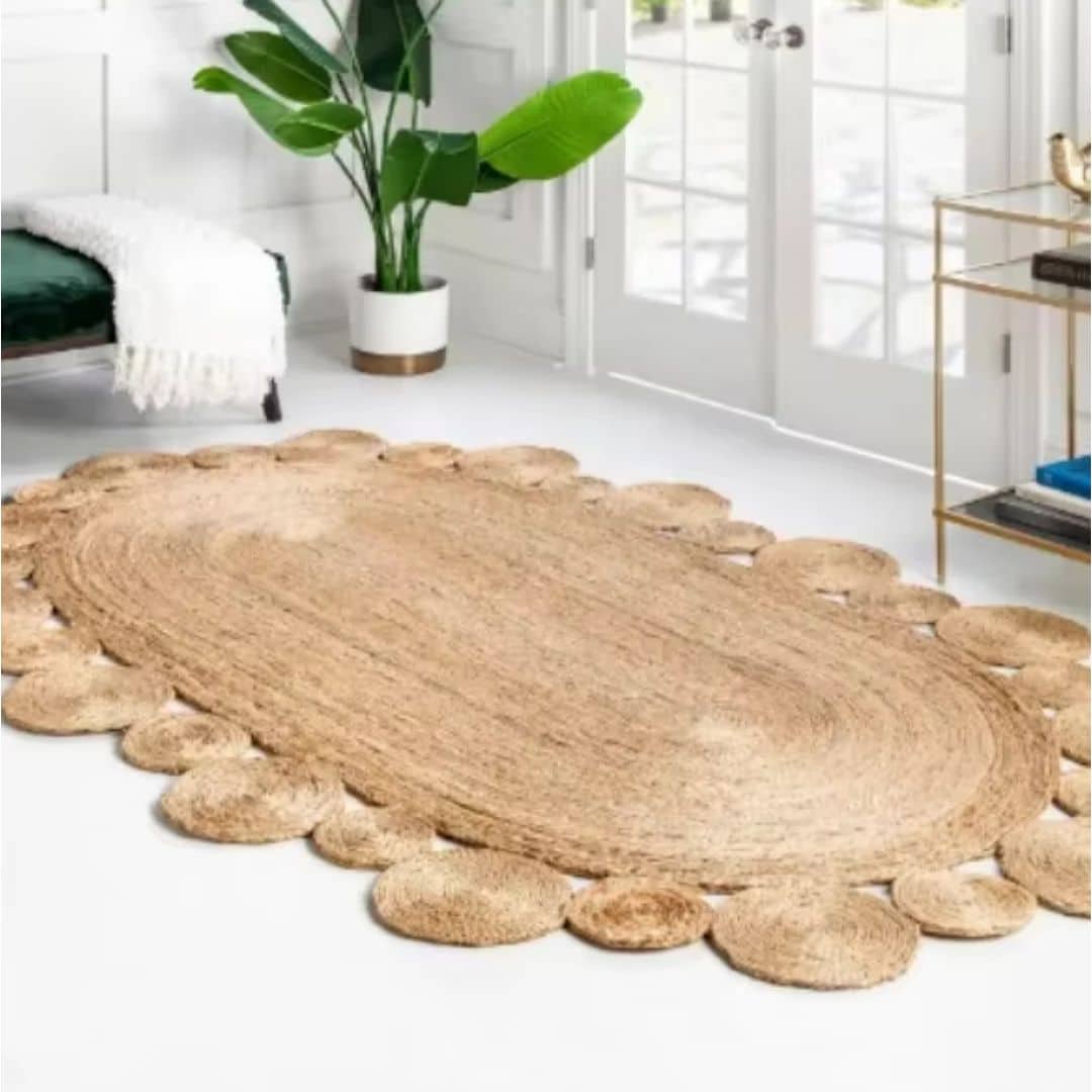 An Oval Rug in Natural Jute