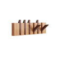 Wood wall coat rack with fold down hooks like piano keys