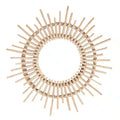 Rattan sun mirror with rays of varying length