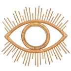 Open rattan eye shaped wall frame with rays