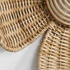 Woven rattan flower shaped wall decor