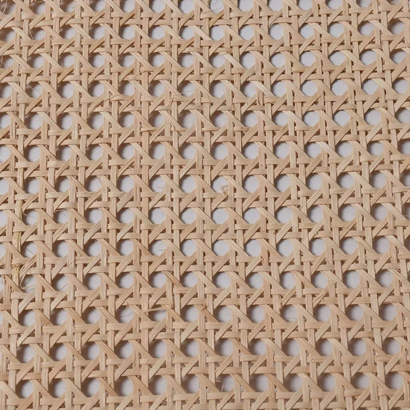 Square sheet of brown plastic cane webbing with a woven rattan look