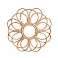 Open rattan flower wall frame with looped petals