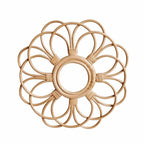 Open rattan flower wall frame with looped petals