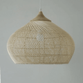 Onion dome shaped woven rattan pendant light