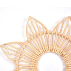 Open rattan star flower wall frame