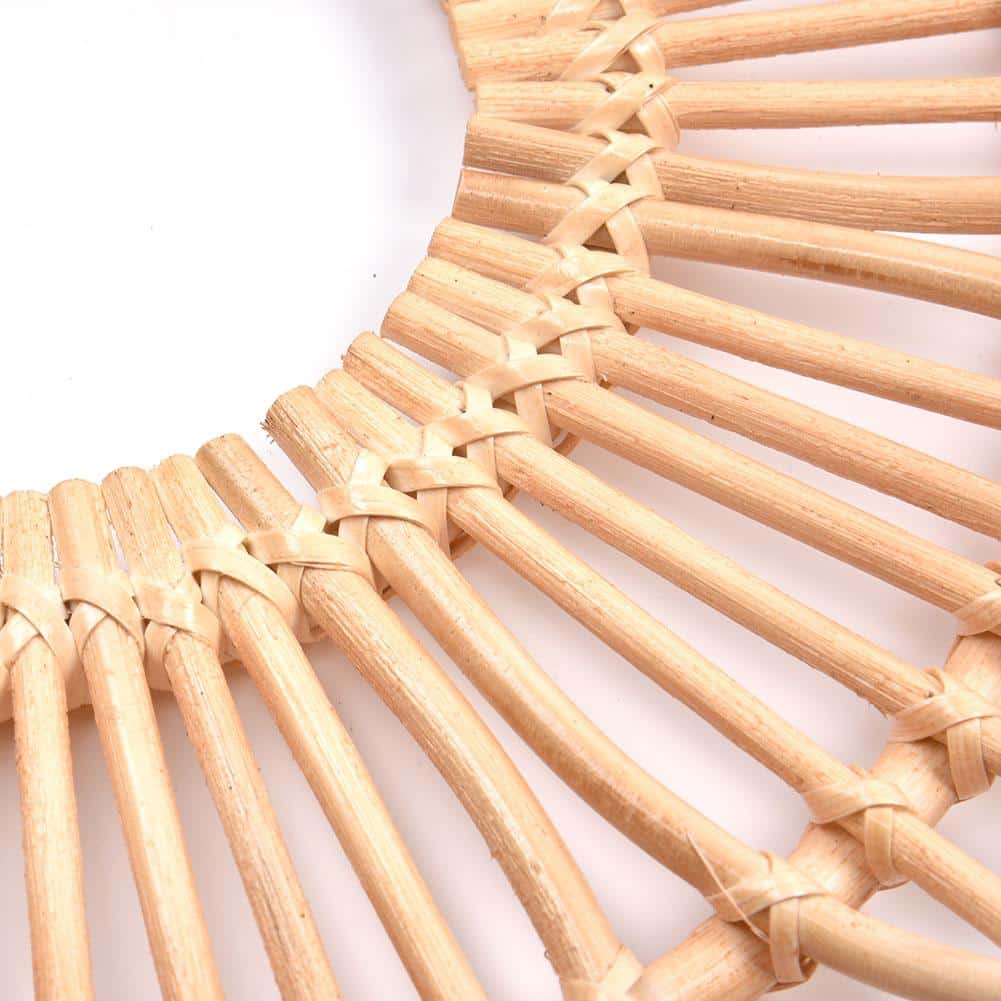 Open rattan star flower wall frame