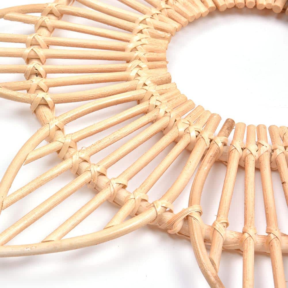 Open rattan star flower wall frame