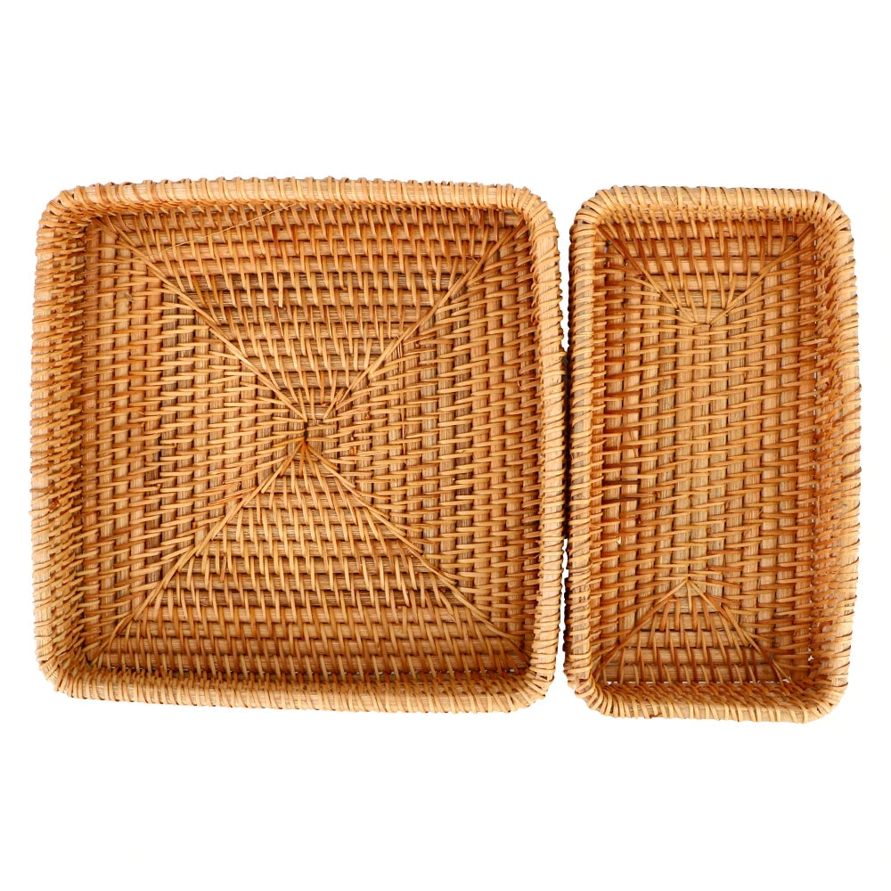 A Deep Rim Rattan Tray