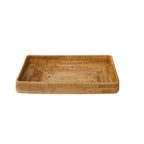 Rectangular finely woven bamboo tray in honey brown