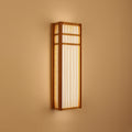 Rectangular wall sconce hand woven in natural rattan